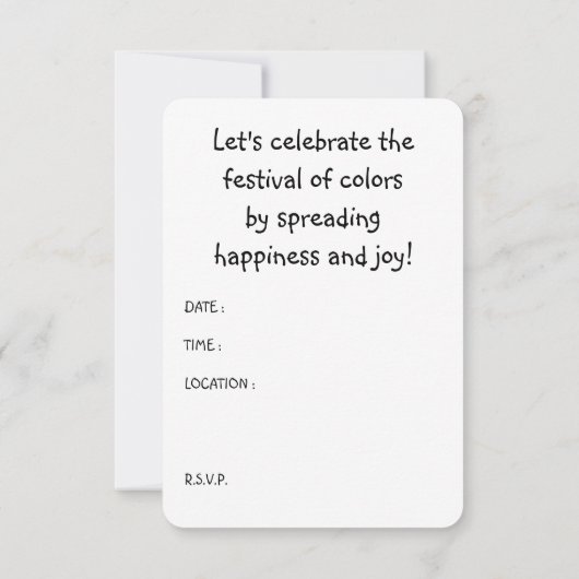 ホリハートフェスティバルの愛と色 招待状 (裏面)