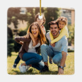 ホリパーソナライズされたーと家族の縁ど写真 セラミックオーナメント (裏面)