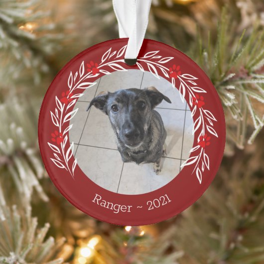 ホリパーソナライズされたーペッエレガントトフォトオーナメント オーナメント (ツリー)