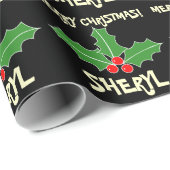 ホリパーソナライズされたー葉クリスマスの包装紙 ラッピングペーパー (ロールコーナー)