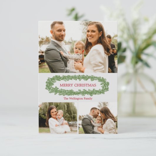 ホリパーソナライズされたー離れクリスマスフォトカード 案内状 (スタンド正面)