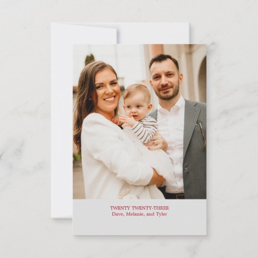 ホリパーソナライズされたー離れクリスマスフォトカード 案内状 (裏面)