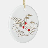ホリパーソナライズされたー音楽クリスマスオーナメント セラミックオーナメント (右)