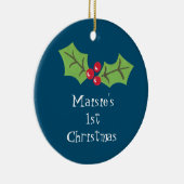 ホリパーソナライズされたー&ベリー1stクリスマス セラミックオーナメント (右)