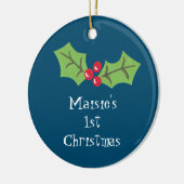 ホリパーソナライズされたー&ベリー1stクリスマス セラミックオーナメント (左)