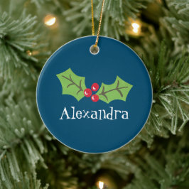 ホリパーソナライズされたー&ベリー セラミックオーナメント