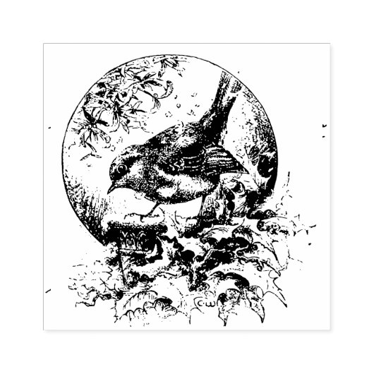 ホリビクトリアンーの可愛い鳥 – ヴィンテージクリスマス ラバースタンプ (インプリント)