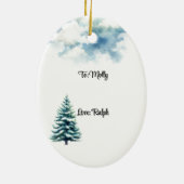 ホリファッショニスタデーショップコーヒーカートパーソナライズされた セラミックオーナメント (裏面)