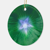 ホリホックフラワーゴージャスグリーンカスタム誕生日 セラミックオーナメント (左)