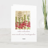 ホリホックフラワーズバタフライズヴィンテージアートコラージュ カード (裏面)