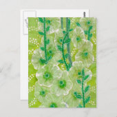 ホリホックマリーマルバフラワーズグリーンシェードフローラ ポストカード (正面/裏面)