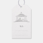 ホリメリーデークリスマスホーリーファミリーグレーの名前へ ギフトタグ (裏面)