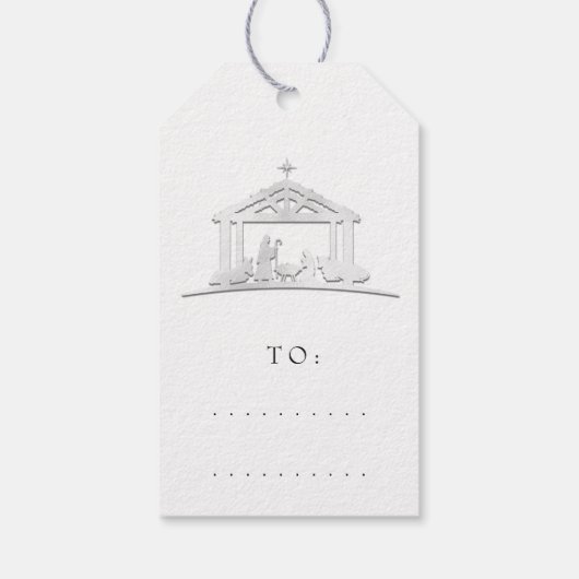 ホリメリーデークリスマスホーリーファミリーグレーの名前へ ギフトタグ (裏面)