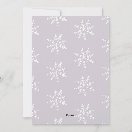 ホリモダンデーフォトスノーフレークスクリスマスカード シーズンカード (裏面)