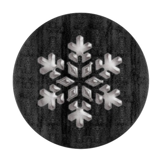 ホリモダンデーブラックアンドホワイトスノーフレーク カッティングボード (正面)