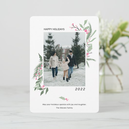 ホリモダンーエレガントベリーのクリスマスフォト シーズンカード (スタンド正面)