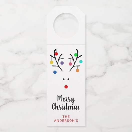 ホリモダンートインデアお洒落クリスマス ボトルネックタグ (正面)