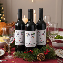 ホリモダンートインデアお洒落クリスマス ワインラベル