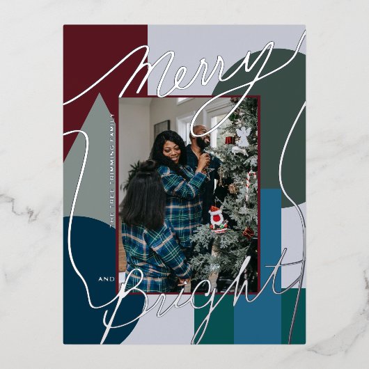 ホリモダンーメリーブライトブルースフォトジオ 箔シーズンポストカード (正面)