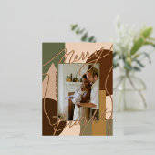 ホリモダンーメリーブライト地球トーン写真地域 箔シーズンポストカード (立ち正面)