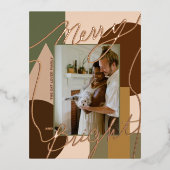 ホリモダンーメリーブライト地球トーン写真地域 箔シーズンポストカード (正面)