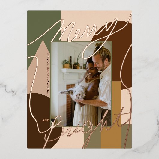 ホリモダンーメリーブライト地球トーン写真地域 箔シーズンポストカード (正面)