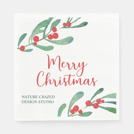 ホリモダンー会社のクリスマス スタンダードランチョンナプキン (正面)