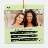 ホリモダンー写真最高の友達のクリスマス セラミックオーナメント (裏面)