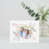 ホリモダンー金ゴールドジオフォトフレーム |ホリデーカード ポストカード (スタンド正面)