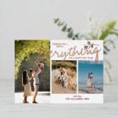 ホリモダンー3フォトレッドグリーン新エレガント家族 箔シーズンカード (立ち正面)