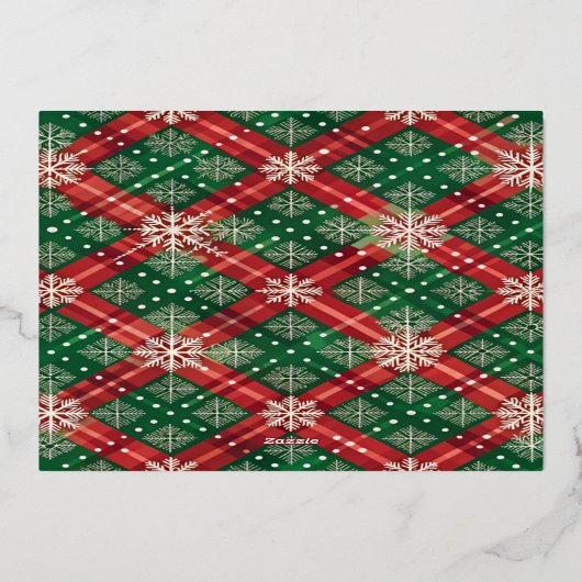 ホリモダンー3フォトレッドグリーン新エレガント家族 箔シーズンカード (裏面)