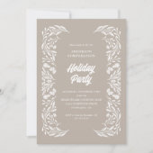 ホリモダン企業のデーパーティーの白い紅葉 招待状 (正面)