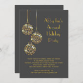 ホリモダン企業のデーパーティー招待状 – グレー 招待状 (正面/裏面)