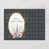 ホリロドオリジナルスコットランドタータンチェックイースターフローラ シーズンポストカード (正面)