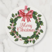 ホリーお洒落リースクリスマス フェイバータグ (正面)