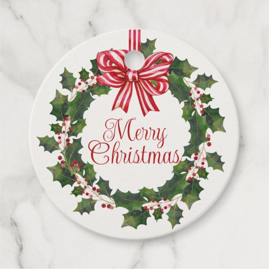 ホリーお洒落リースクリスマス フェイバータグ (正面)
