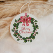 ホリーお洒落リースクリスマス フェイバータグ