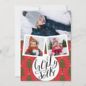 ホリーすてきおもしろいスクリプトクリスマスパインの木写真 シーズンカード (正面)