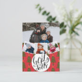 ホリーすてきおもしろいスクリプトクリスマスパインツリーフェスティバル シーズンポストカード (スタンド正面)