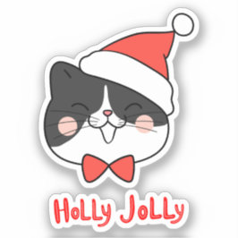 ホリーすてきかわいいかわいいサンタ猫クリスマス シール