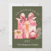 ホリーすてきウォーター色クリスマスプレゼントのご希望 シーズンカード (正面)