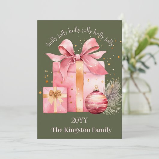 ホリーすてきウォーター色クリスマスプレゼントのご希望 シーズンカード (スタンド正面)