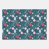 ホリーすてきオーナメントホリデイ ラッピングペーパーシート (正面)