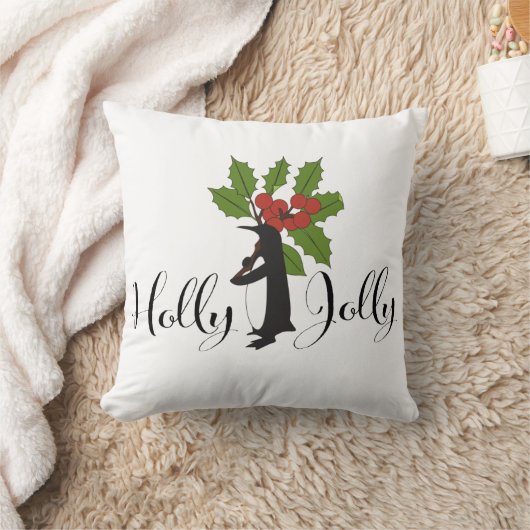 ホリーすてきキュートおもしろいペンギン クッション (ブランケット)