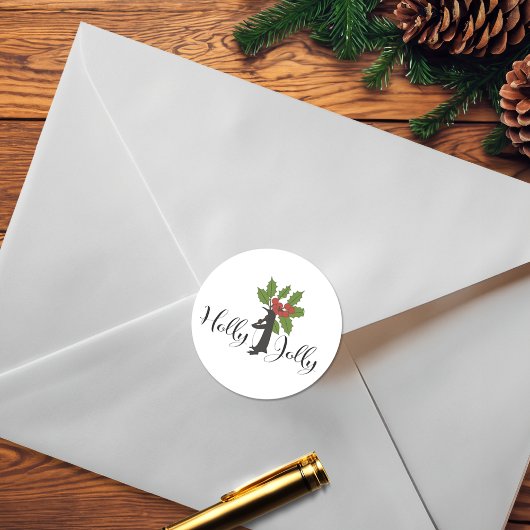 ホリーすてきキュートおもしろいペンギン ラウンドシール