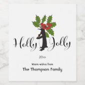 ホリーすてきキュートおもしろいペンギン ワインラベル (シングルラベル)