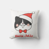 ホリーすてきキュートかわいいサンタ猫 クッション (正面)