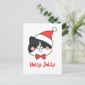 ホリーすてきキュートかわいい猫ミニマリスト シーズンポストカード (スタンド正面)