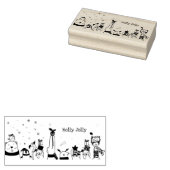 ホリーすてきキュートな冬の動物クリスマス ラバースタンプ (押印)