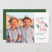 ホリーすてきクリスマスの手摺写真 シーズンカード (正面/裏面)